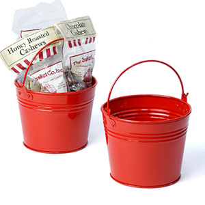 5" Round Pail Red